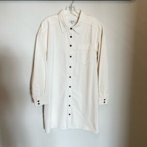 Madewell Cream Button-Front Mini Dress
